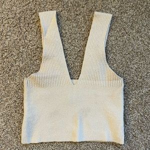 Urban Outfitters cream stretch crop top